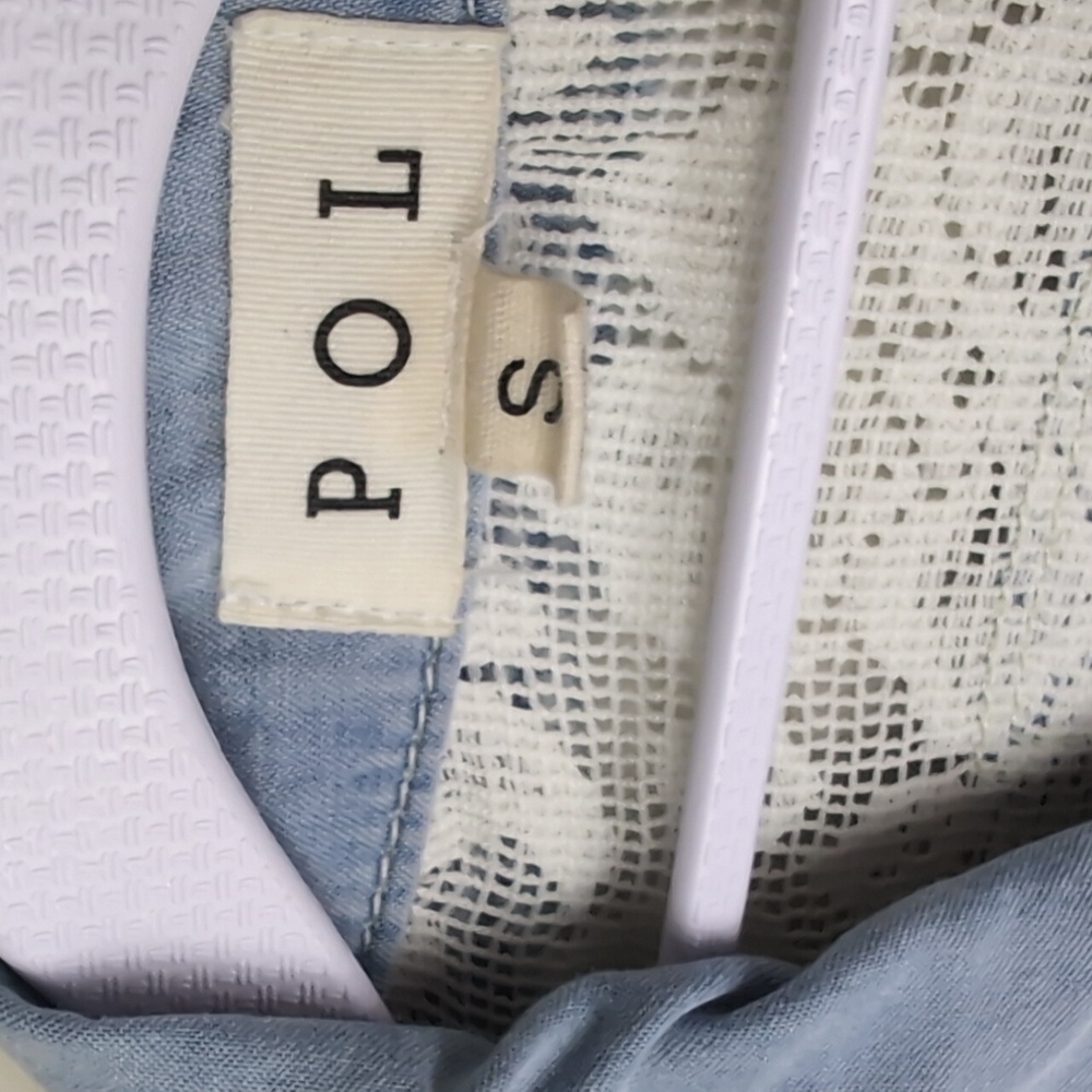 POL Patchwork Denim Jacket Women's Small Shirt Bl… - image 5